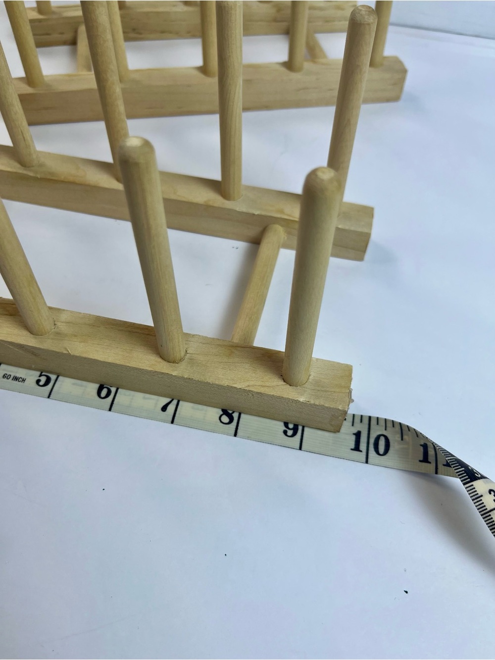 Wooden Peg Dish Rack - Natural Light Wood set of 2 - Picture 4 of 7